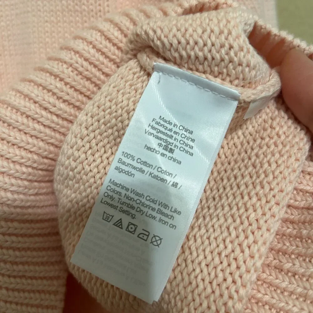 J. Crew Relaxed-Sleeve Boatneck Beach Sweater Womem Medum Pink Oversized Coastal